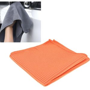 Pineapple Lattice Microfiber Lint-free Absorbent Honeycomb Car Washing Towel  Size:40x40cm(Orange)