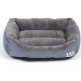 Candy Color Four Seasons Genuine Warm Pet Dog Kennel Mat Teddy Dog Mat  Size: S  43×32×10cm (Grey)