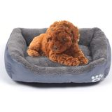 Candy Color Four Seasons Genuine Warm Pet Dog Kennel Mat Teddy Dog Mat  Size: S  43×32×10cm (Grey)