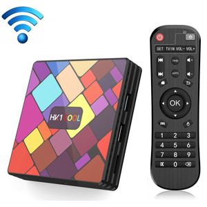 HK1COOL 4K UHD Smart TV Box with Remote Controller  Android 9.0 RK3318 Quad-core Cortex-A53  4GB+64GB  Support WiFi & BT & AV & HDMI & RJ45 & TF Card