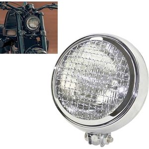 Motorcycle Silver Shell Harley Headlight Retro Lamp LED Light Modification Accessories (White)