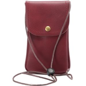 Universal Vertical PU Leather Case / Phone Leather Bag with String for iPhone 6s Plus  Galaxy Note 5 & Note 4 / S7 / S6 edge+  Huawei P8 & P7 / Honor 6(Dark Red)