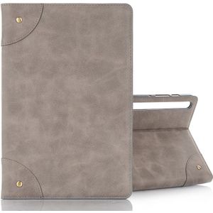 For Galaxy Tab S6 T860 / T865 Retro Book Style Horizontal Flip Leather Case with Holder & Card Slots & Wallet (Grey)