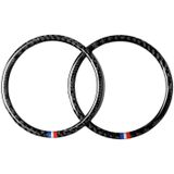 2 PCS Car USA Color Carbon Fiber Horn Ring Decorative Sticker for Ford Mustang 2015-2017