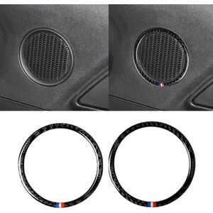 2 PCS Car USA Color Carbon Fiber Horn Ring Decorative Sticker for Ford Mustang 2015-2017