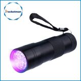 9 LEDs 395NM Mini UV Flashlight Fluorescent Agent Detection Pen Security Light