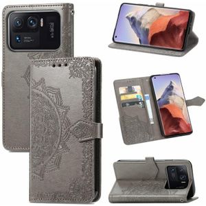 For Xiaomi Mi 11 Ultra Mandala Embossing Pattern Horizontal Flip Leather Case with Holder & Card Slots & Wallet & Lanyard(Gray)