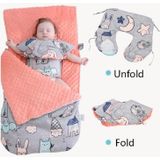 Baby Cotton Anti-Shock Autumn And Winter Thickening Dual-Use Newborn Quilt Baby Peas Blanket Sleeping Bag(Magic Elf Thick With Shoulder Pad )