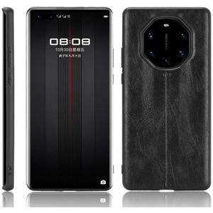 For Huawei Mate 40 RS Porsche Design Shockproof Sewing Cow Pattern Skin PC + PU + TPU Case(Black)
