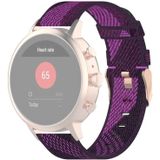 18mm Stripe Weave Nylon Wrist Strap Watch Band for Fossil Female Sport / Charter HR / Gen 4 Q Venture HR(Purple)