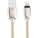 1M Woven Style Metal Head 108 Copper Cores 8 Pin to USB Data Sync Charging Cable  For iPhone X / iPhone 8 & 8 Plus / iPhone 7 & 7 Plus / iPhone 6 & 6s & 6 Plus & 6s Plus / iPad(Gold)