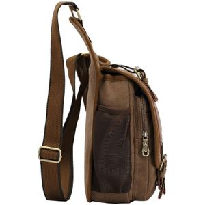 KAUKKO FH03 Retro Style Men Canvas Crossbody Bag Messenger Bag Outdoors Hiking Camping Bag  Size: 26 x 21 x 9 cm(Khaki)