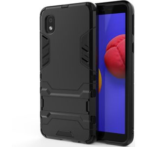 For Samsung Galaxy A01 Core PC + TPU Two-in-one Invisible Bracket Shockproof Protective Case(Black)