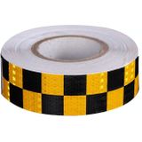 PVC Lattice Reflective Belt Generic Film Traffic Safety Facilities Anti-Collision Warning Stickers(Yellow Black)