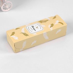 30 PCS Color Bronzing Long Packaging Gift Box Baking Packaging Box  Specification: Yellow Feather