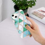 Electroplating TPU-beschermhoes voor iPhone 13 Mini (groene witte rhombus)