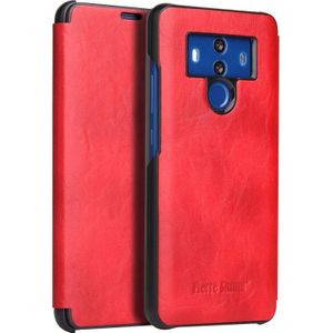 Fierre Shann Crazy Horse Texture Horizontal Flip PU Leather Case for Huawei Mate 10 Pro  with Smart View Window & Sleep Wake-up Function (Red)