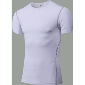 Stretch Quick Dry Tight T-shirt Training Bodysuit (Kleur: Wit formaat: S)