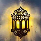 1.65m 10 LEDs Eid Al-Fitr Festival Iron Art String Lights Ramadan LED Decoration Pendant(Warm White Light)