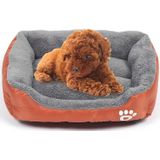 Candy Color Four Seasons Genuine Warm Pet Dog Kennel Mat Teddy Dog Mat  Size: S  43×32×10cm (Orange)