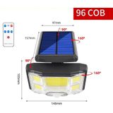 TG-TY085 Solar Outdoor Human Body Induction Wall Light Household Garden Waterproof Street Light wIth Remote Control  Spec: 96 COB Integrated