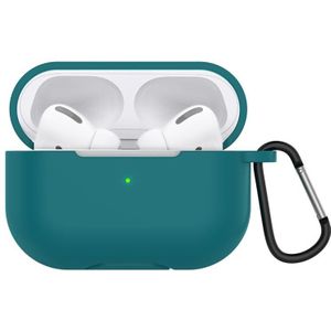 Solid Color Silicone Earphone Protective Case for AirPods 3  with Hook(Official Green)