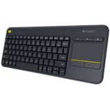 Logitech K400 Plus 2.4GHz Wireless Touch Control Keyboard  Wireless Range: 10m (Black)