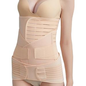 Three-Piece Abdomen Belt Set Elastic Postpartum Abdomen Belt Maternity Corset Belt Waist Belt For Caesarean Section  Size: XL(Enhanced Skin Tone)