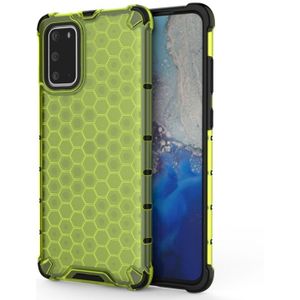 For Galaxy S20+ Shockproof Honeycomb PC + TPU Protective Case(Green)