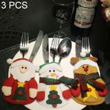 3 PCS 3 in 1 Christmas Decoration Gift Cutlery Holders Set  Random Style Delivery