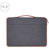 13.3 inch Fashion Casual Polyester + Nylon Laptop Handbag Briefcase Notebook Cover Case  For Macbook  Samsung  Lenovo  Xiaomi  Sony  DELL  CHUWI  ASUS  HP (Grey)