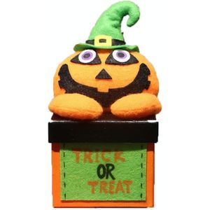 2 PCS Halloween Candy Jar Gift Box Shopping Mall Kindergarten Decoration  Style:Square Box(Pumpkin)