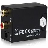 Digital Optical Coaxial Toslink to Analog RCA Audio Converter(Black)