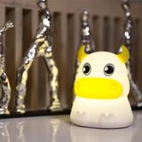 Colorful Dull Cow Silicone Night Light Led Creative Dream Bedroom Bedside Patted With Sleeping Lights  Style:Remote Control