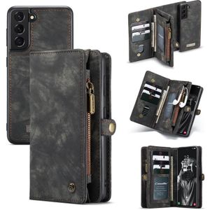 For Samsung Galaxy S21 FE CaseMe 008 Detachable Multifunctional Horizontal Flip Leather Case  with Card Slot & Holder & Zipper Wallet & Photo Frame(Black)