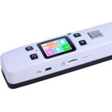 iScan02 Double Roller Mobile Document Portable Handheld Scanner with LED Display  Support 1050DPI  / 600DPI  / 300DPI  / PDF / JPG / TF(White)