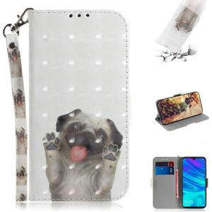 3D Colored Drawing Dog  Pattern Horizontal Flip Leather Case for Huawei P Smart+ 2019 / Enjoy 9s / Honor 10i / Honor 20i / Honor 20 Lite  with Holder & Card Slots & Wallet