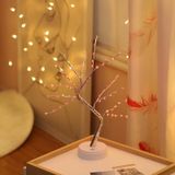 LED Love Heart Tree Copper Wire Table Lamp Creative Decoration Touch Control Night Light (Red Light)