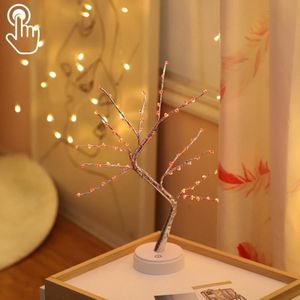 LED Love Heart Tree Copper Wire Table Lamp Creative Decoration Touch Control Night Light (Red Light)