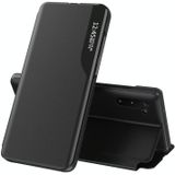 Voor Samsung Galaxy Note 10 Side Display Magnetic Shockproof Horizontale Flip Lederen behuizing met houder(Zwart)