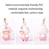 5 PCS MX-80100 Cartoon Cute Rabbit Simple Schoolbag Pendant Car Key Ring(Pink)