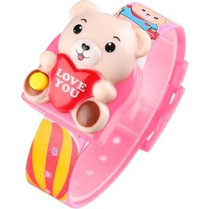 SKMEI 1748 Three-dimensional Cartoon Love-heart Bear LED Digital Display Electronic Watch for Children(Pink)