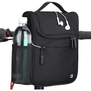 Rhinowalk Bicycle Front Bag Large Capacity Multi-function Handle Bag Folding Bike Electric Bicycle Bag(Full Black)