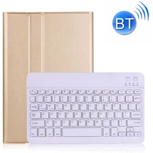 A870 For Samsung Galaxy Tab S7 T870/T875 11 inch Detachable Bluetooth Keyboard Ultrathin Horizontal Flip Leather Case with Holder & Elastic Band(Gold)