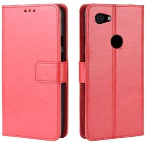 Retro Crazy Horse textuur horizontale Flip lederen case voor Google pixel 3a XL  met houder & kaartsleuven & fotolijstjes (rood)