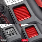 Car Carbon Fiber Seat Heating Panel Decorative Sticker for Subaru BRZ / Toyota 86 2013-2019  Left and Right Drive Universal without Hole (Red)