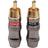 REXLIS TR026 2 PCS RCA Male Plug Audio Jack Gold Plated Adapter for DIY Audio Cable & Video cable