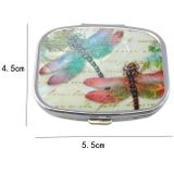 2 PCS Y10336 Two-Compartment Metal Portable Pill Box(Lotus Flower)