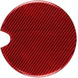 Car Carbon Fiber Fuel Tank Cap Decorative Sticker for BMW Mini  Left and Right Drive Universal (Red)