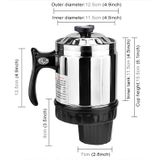 DC 12V Stainless Steel Car Electric Kettle Heated Mug Heating Cup with Charger Cigarette Lighter for Car  Capacity: 1000ML